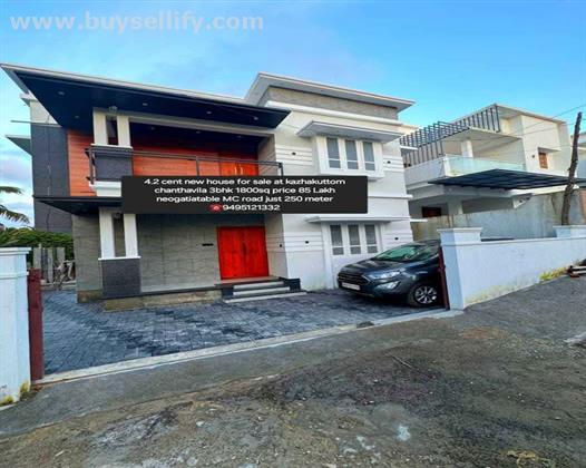 3BHK New House for Sale at Chanthavila, Kazhakuttom