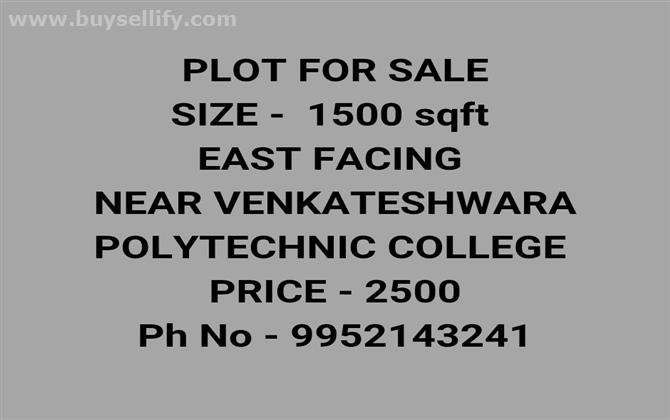 Plot for sale @ Near Venkateshwara Polytechnic College Vellore
