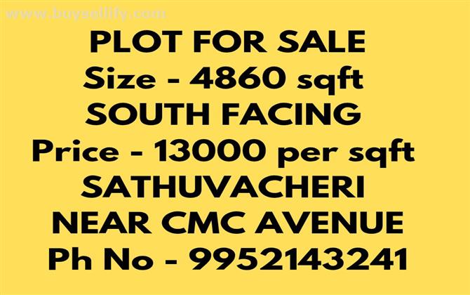 Plot for sale @ Sathuvacheri ( Near CMC Avenue)