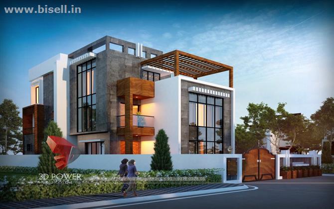 Remarkable 3D Bungalow Elevation Designing From One Of The Top Companies 3D Power.