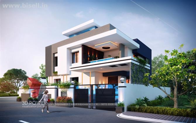 Remarkable 3D Bungalow Elevation Designing From One Of The Top Companies 3D Power.